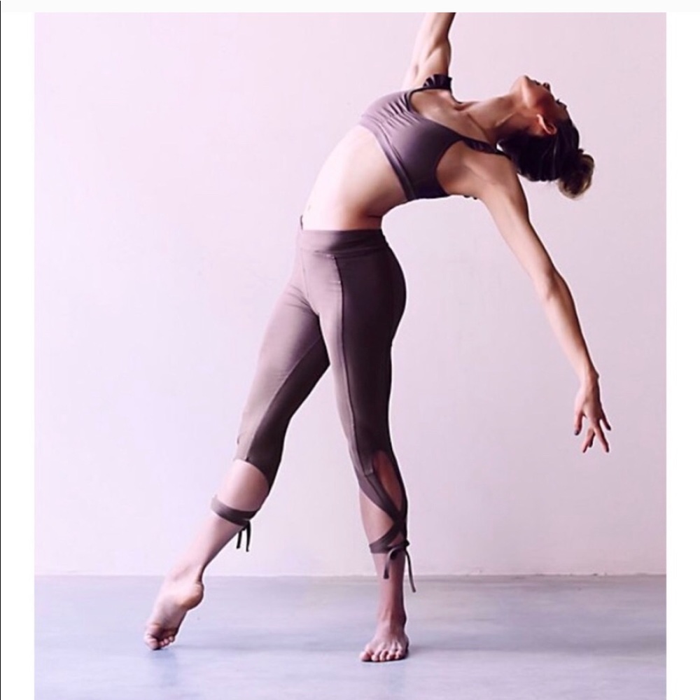 Free People movement ankle tie dance pants in plum